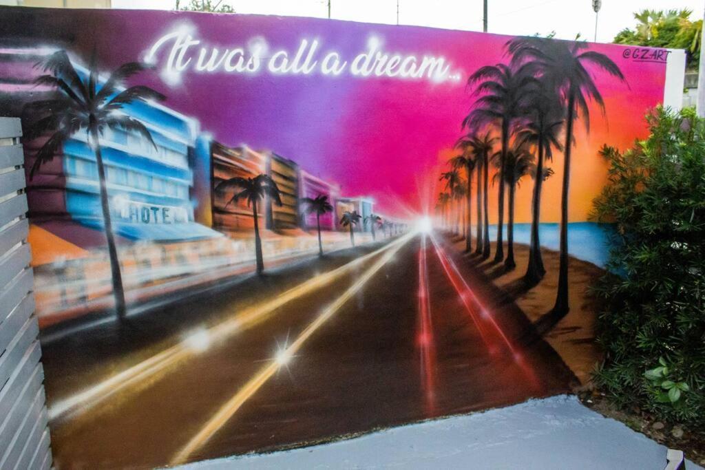 Cozy & Colorful Miami Art Canvas W/Hottub & Murals Exterior foto